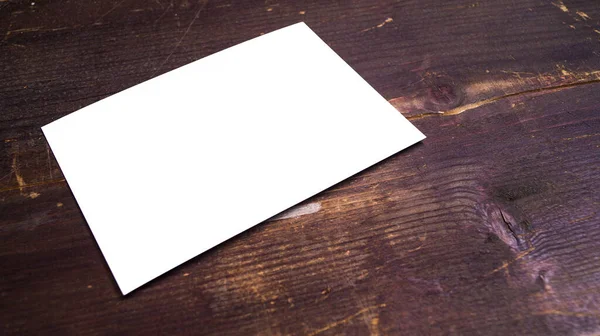 Tiro Ângulo Alto Cartão Postal Branco Com Espaço Para Texto — Fotografia de Stock