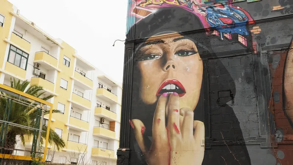 Olho Πορτογαλια Μαρ 2017 Όμορφη Και Street Art Στο Olhao — Φωτογραφία Αρχείου