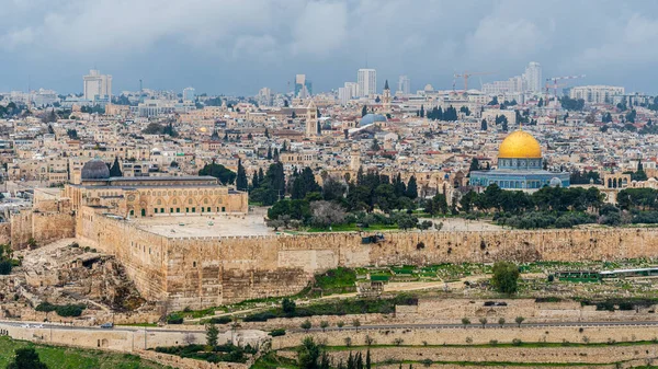 从橄榄山看耶路撒冷的美丽景色 — 图库照片
