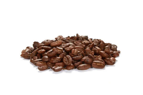 Closeup Shot Pile Coffee Beans Isolated White Background — Stock Photo, Image