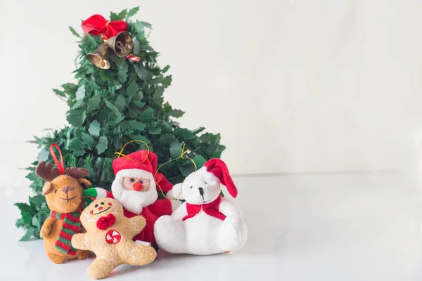 Christmas Tree Toys White Surface — Stock Photo, Image