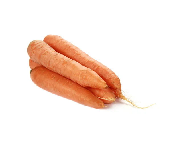 Крупним Планом Шматочками Свіжої Моркви Ізольовані Білому Тлі — стокове фото