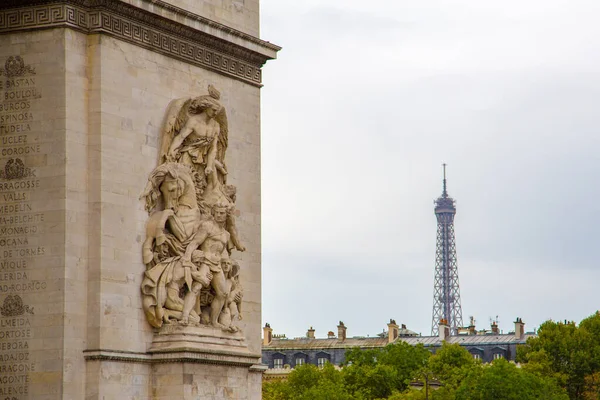 Beautiful Closeup Arc Triomphe Located Paris France — Stock Photo, Image