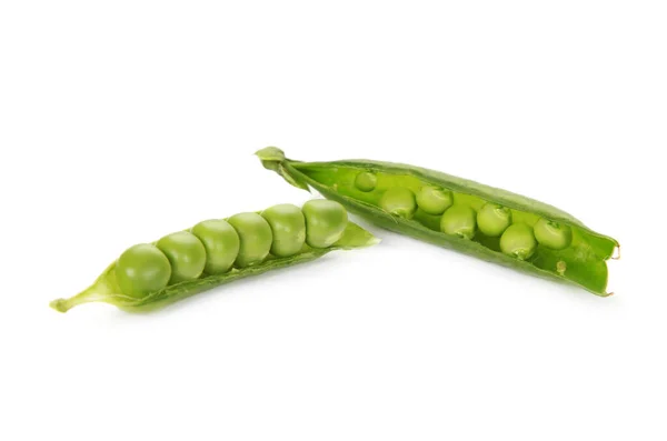 Closeup Peas Pod Isolated White Background — Stock Photo, Image