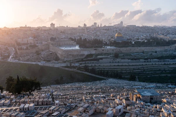 Una Splendida Vista Gerusalemme Dal Monte Degli Olivi — Foto Stock