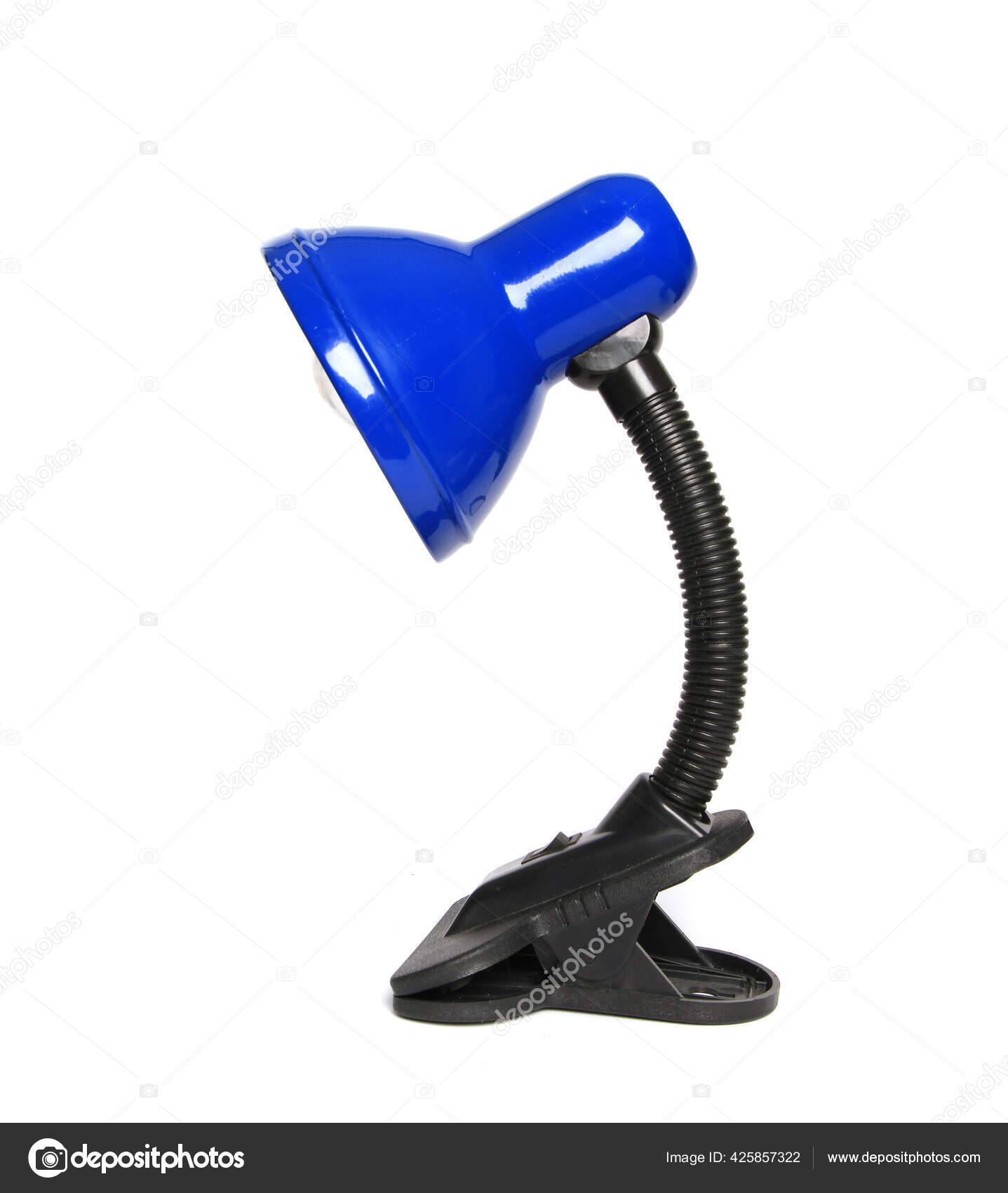 Blue Black Table Lamp Clip Isolated White Background — Stock Photo