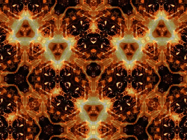 Krásné Abstraktní Kaleidoskop Vzorované Pozadí Hnědé Barvě — Stock fotografie
