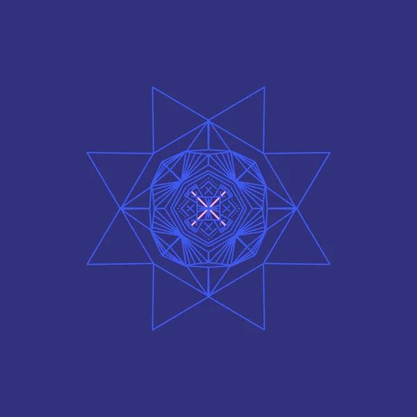 Uma Ilustração Uma Mandala Colorida Sobre Fundo Azul — Fotografia de Stock
