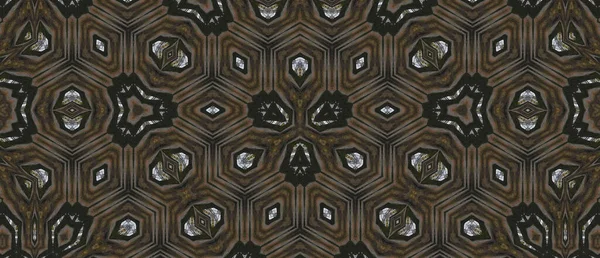 Bezešvé Hnědé Kaleidoskopický Vzor — Stock fotografie