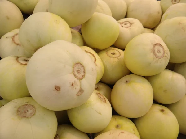 Una Vista Superior Los Melones Verdes Fondo — Foto de Stock