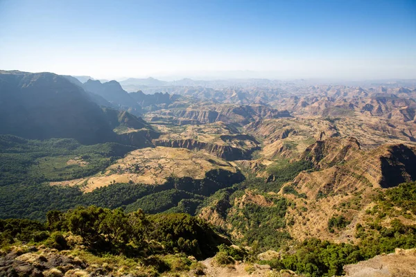 埃塞俄比亚塞米安山脉和非洲之角的空中景观 — 图库照片
