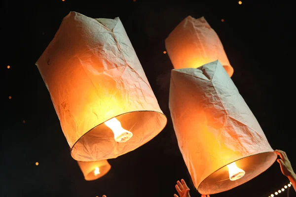 Strzał Festiwalu Świateł Chiang Mai Tajlandia — Zdjęcie stockowe