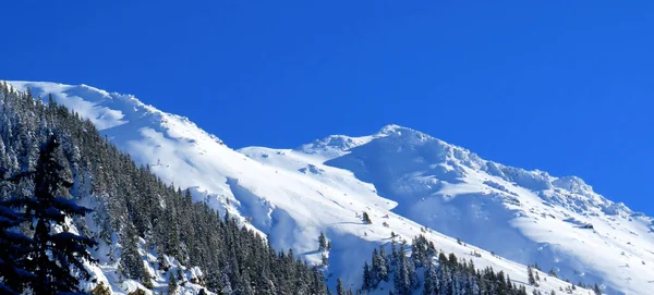 Uma Bela Paisagem Nas Montanhas Fagaras Romênia Inverno — Fotografia de Stock