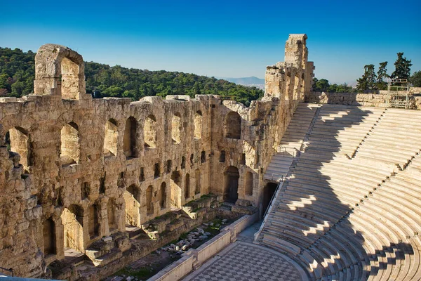 Odeon Herodes Atticus Anfiteatro Famosa Acrópole Atenas Grécia — Fotografia de Stock