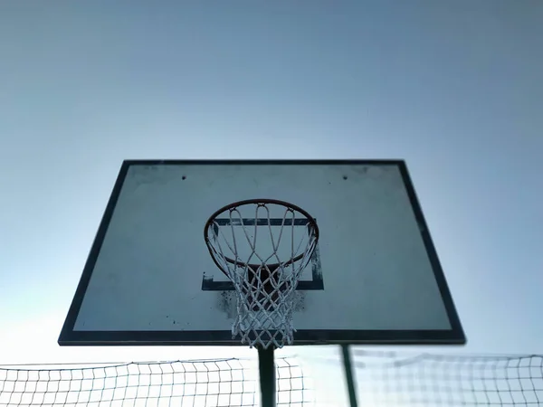 Tiro Ángulo Bajo Aro Baloncesto — Foto de Stock