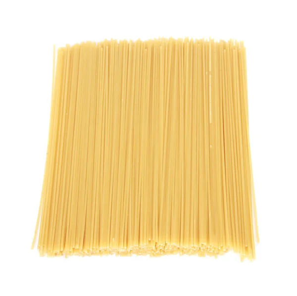 Een Close Shot Van Rauwe Pasta Geïsoleerd Een Witte Achtergrond — Stockfoto