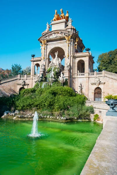 Barcelona España Octubre 2020 Gran Monumento Cascada Parc Ciutadella Gran — Foto de Stock