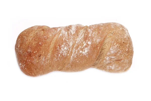 Een Brood Van Vers Brood Geïsoleerd Een Witte Achtergrond — Stockfoto