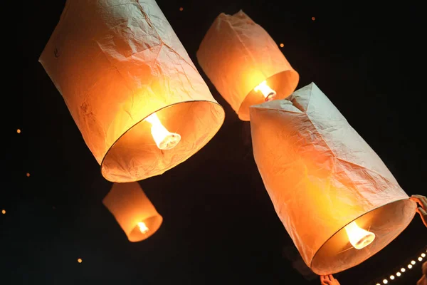 Een Opname Van Het Festival Van Lichten Chiang Mai Thailand — Stockfoto