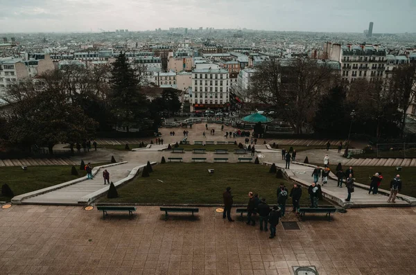 Paris França Novembro 2020 Bela Paisagem Aérea Paris Durante Dia — Fotografia de Stock