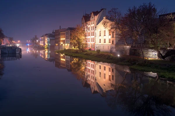 Opole Poland Nov 2020 Tenement Houses Old Town Opole Canal — Stock Photo, Image