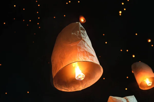 Een Opname Van Het Festival Van Lichten Chiang Mai Thailand — Stockfoto