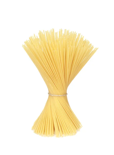 Een Close Shot Van Rauwe Pasta Geïsoleerd Een Witte Achtergrond — Stockfoto