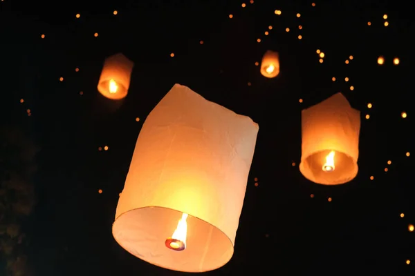 Ein Bild Vom Lichterfest Chiang Mai Thailand — Stockfoto