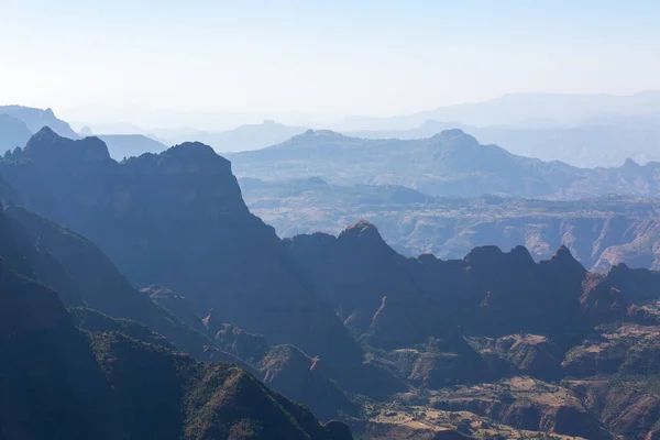 Uma Vista Aérea Das Montanhas Semien Etiópia Chifre África — Fotografia de Stock