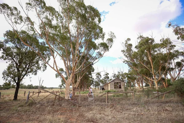 Una Vieja Granja Puertas Cayendo Campo — Foto de Stock