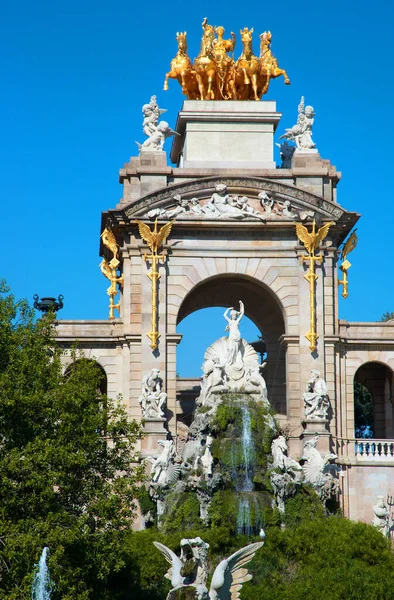Barcelona Spanyolország Október 2020 Nagy Vízesés Emlékmű Parc Ciutadella Egy — Stock Fotó