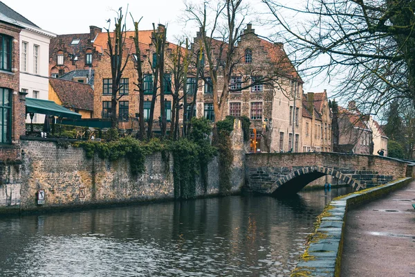 Бельгії Відбувся Розтин Різнокольорових Будинків Каналів — стокове фото