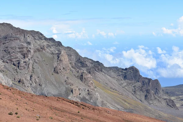 Närbild Bild Maui Vulkanen Sköld Med Panoramavulkaniska Landskap — Stockfoto