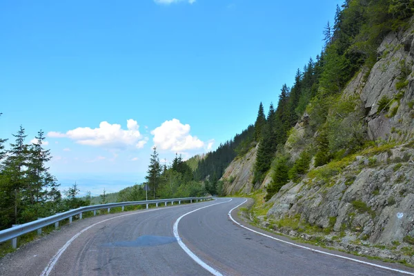 Primer Plano Carretera Sinuosa Transfagarasan Las Montañas Fagaras Rumania — Foto de Stock