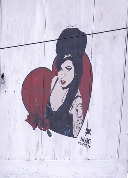 London Ηνωμενο Βασιλειο Σεπτεμβρίου 2017 Ζωγραφική Γκράφιτι Της Amy Winehouse — Φωτογραφία Αρχείου