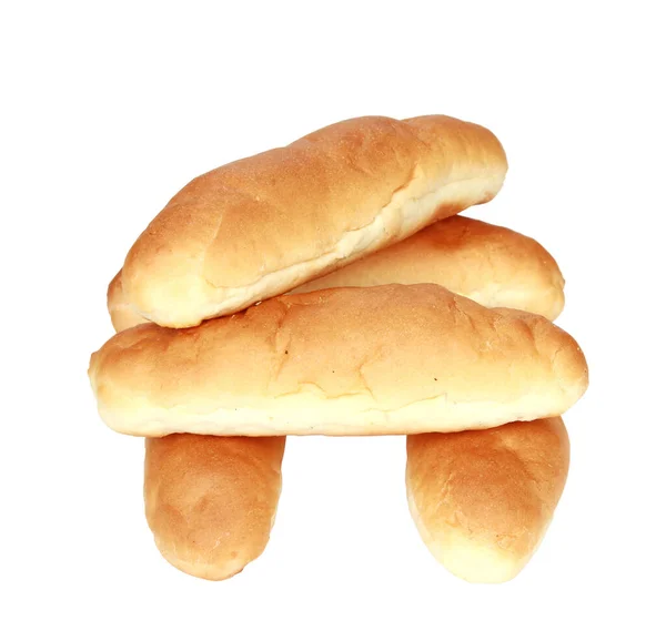 Eine Nahaufnahme Von Brot Isoliert Auf Weißem Hintergrund — Stockfoto
