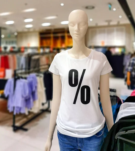 Vertical Shot Mannequin Sale Icon Shop Shopping Concept — Fotografia de Stock