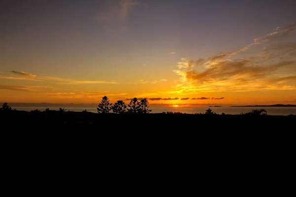 Żywy Zachód Słońca Nad Morzem Yeppoon Queensland Australia — Zdjęcie stockowe
