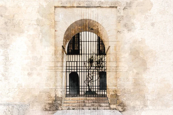 Eski Bir Binanın Girişindeki Metal Kapı — Stok fotoğraf
