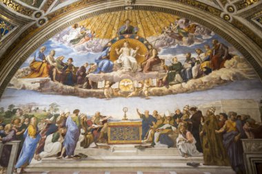 ROMA, ITALY - Jun 18, 2017: Renaissance Art. Rome, Vatican city.  The Saint Peters Cathedral certainly is one of the most impressive ones in the world. clipart