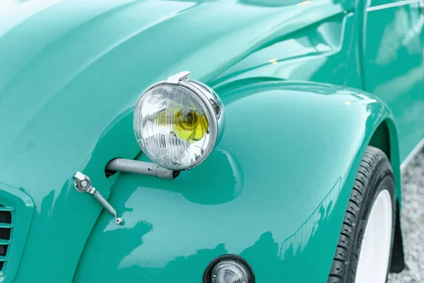 Closeup Shot Turquoise Retro Car — Stock Photo, Image