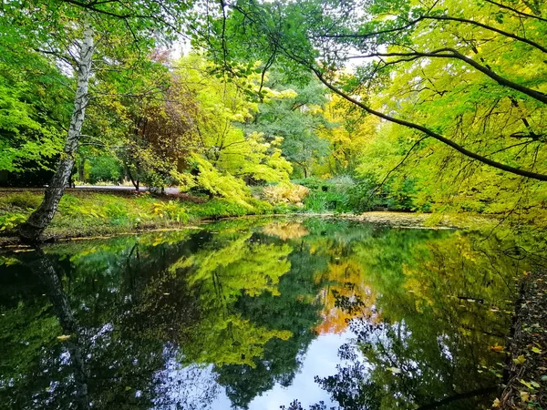 Una Toma Increíble Lago Parque Oliwski Gdansk Polonia —  Fotos de Stock