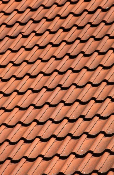 Czerwony Dach Dachówka Tekstura — Zdjęcie stockowe