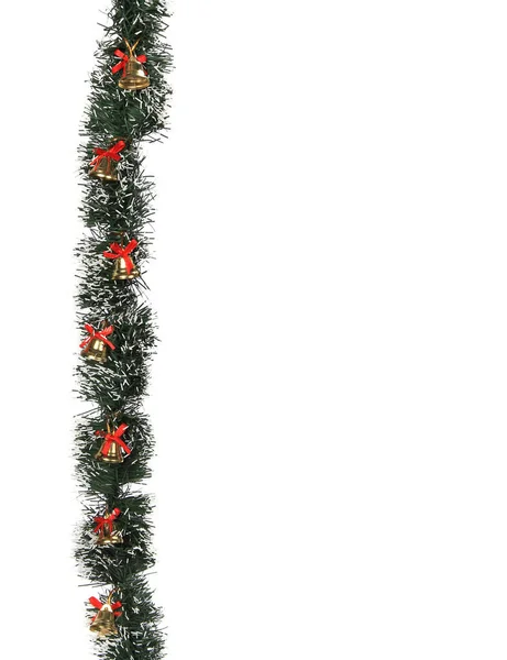Detailní Záběr Krásné Vánoční Dekorace Izolované Bílém Pozadí — Stock fotografie