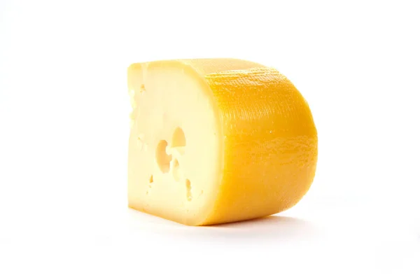 Formaggio Giallo Isolato Sfondo Bianco — Foto Stock