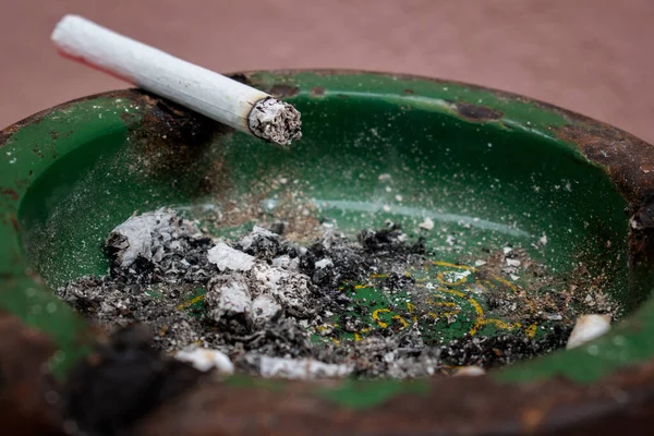 Selective Focus Shot Cigarette Ashtray — Stock Photo, Image