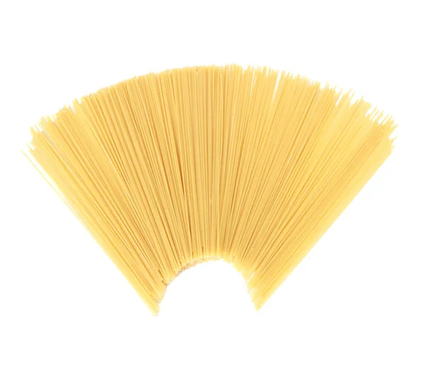 Stapel Droge Spaghetti Noedels Geïsoleerd Een Witte Achtergrond — Stockfoto