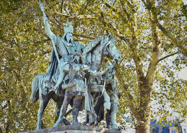 Een Close Van Het Karel Grote Monument Parijs — Stockfoto