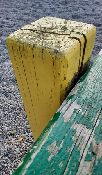 Old Wooden Seesaw Playground — Stock Photo, Image