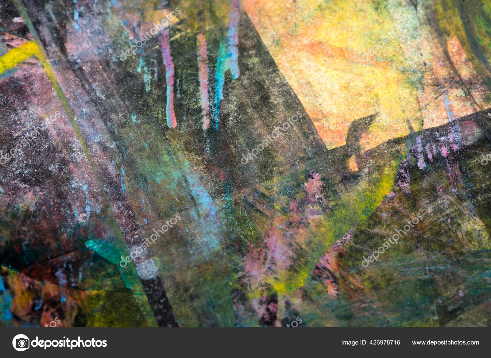 Primer Plano Una Pintura Abstracta Con Colores Oscuros Mezclados Perfecto:  fotografía de stock © Wirestock #426978716 | Depositphotos